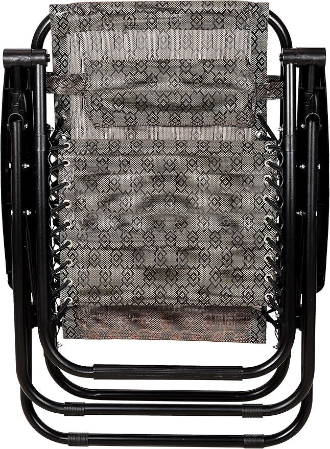 كرسي استرخاء قابل للطي متعدد الوضعيات مع وسادة رأس – هيكل معدني قوي وقماش مريح